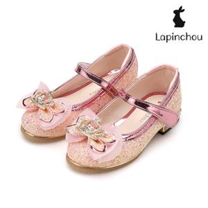 [트래드후스 - 라팡슈] 라팡슈 비쥬 글리터 크라운 메리제인 글리터 핑크 LPHMK1K3FL