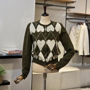 [반에이크]VB5ZKCM322Z_하트 아가일 가디건