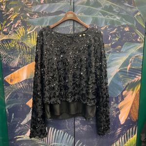 [르니앤맥코이]스팽글망사레이어드보트넥블라우스MN05BL001_IC