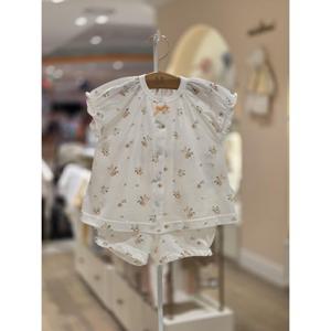 M밍크뮤D 26SS (WH)버드플라워인견반팔내의 실내복 신생아 (3637005417)