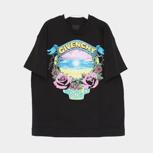 지방시 월드투어 스탠다드핏 반팔 남성 티셔츠 BM71JA3YJ7 001