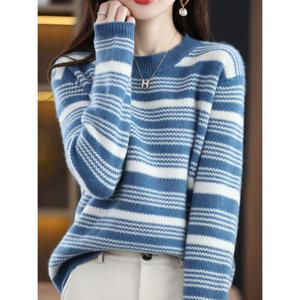 [예쎄](예쎄) 라운드넥 스트라이프패턴 니트(S5WKN071A)