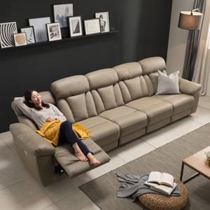 [비특] 바덴 USB 6인용 전동 리클라이너 가죽소파(양방향)