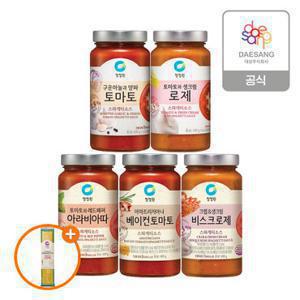 [1/19 2천원 쿠폰]청정원 스파게티소스600g 5종 2개 골라담기+(증정)스파게티면250g