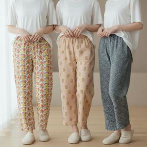 [속옷도둑]모두잠 국산 특면 체크 9부 여성 잠옷 파자마 바지 빅사이즈 여자 홈웨어