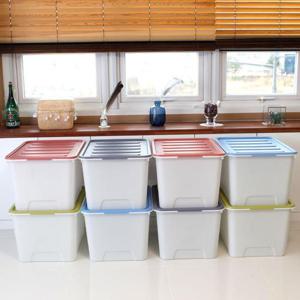 대용량 화이트블럭 수납 정리 리빙박스 110L 1개