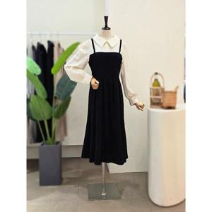 [포커스]  FM4D9OP5810_카라넥 레이어드 뷔스티에 롱원피스