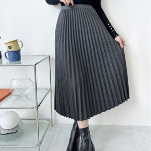 [리빌모아]여자 부드러운 플리츠 주름 롱스커트 DJW-SKA-SKYISH8