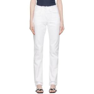 25 FW 쟈크뮈스 여성 화이트 르 슈슈 라 슈미즈 드 님 리논 데님 진 232553F069001