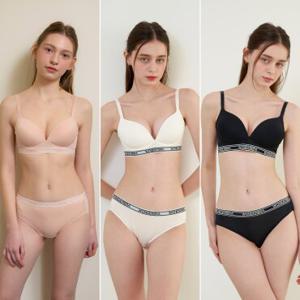 [Wonderbra] 스포츠 아웃밴드 노와이어 브라팬티 6종세트 베이지+화이트+블랙 WBW4M232425A_T