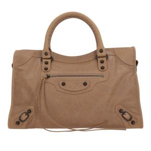 발렌시아가 다크 베이지 아레나 스토리코 가죽 핸드백 823058 2