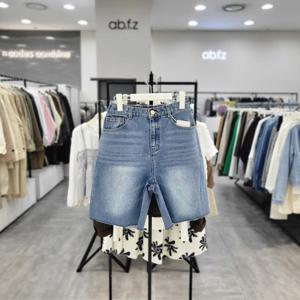 [ab.f.z]AFZ5QE31/밑단 커팅 뒤밴딩 4부 데님 반바지_IC