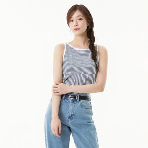 [플라스틱아일랜드][BEIGE]스트라이프 민소매 탑 PR7CT401