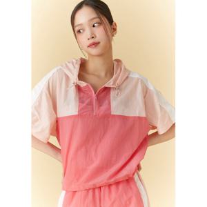 [랩](SET-아우터) 배색 후드 반팔 아노락 점퍼 AQ2WZ562