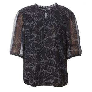 [모라도]라운드프릴블라우스ROM8BL457