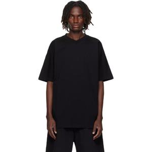 베트멍 티셔츠 블랙 컷업 브이넥 티셔츠 252669M213044