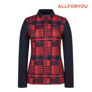 [올포유] 23FW 여성 체크 하프넥 티셔츠 AWTHM7388-915