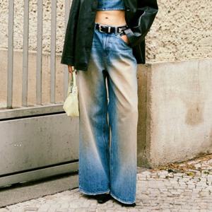 [플랙진]여성 메종 M66 와이드 빈티지 중청 데님 팬츠 (PJTH5MSM665)