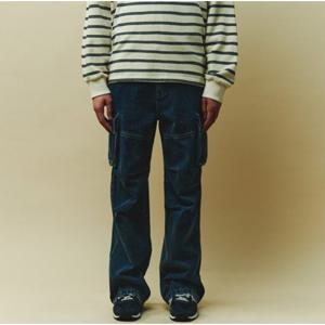 [플랙진]남성 스텝 M57 와이드 카고 진청 데님 팬츠팬츠 (PJTH5STM575)
