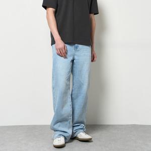 [플랙진]남성 스텝 K42 와이드 쿨진 연청 데님 팬츠 (PJTH2STK425)