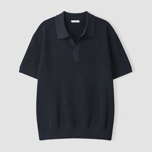 [리빌모아]남자 하찌 와이넥 세미 오버 반팔 니트티 AS-KNH-Q018