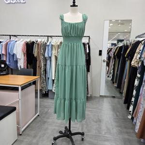 [ab.f.z]AFZ5NO31/민소매 허리 밴딩 전체 셔링 롱 원피스_IC