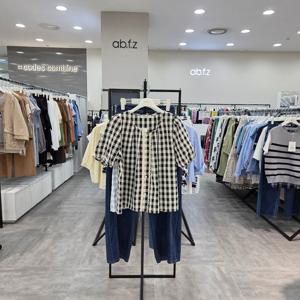 [ab.f.z]AFZ3HB42/여름 체크 여성스런 라운드 루즈핏 숏 셔츠_IC