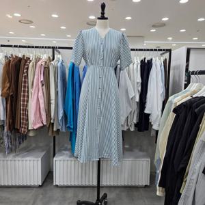 [ab.f.z]AFZ3NO33/여름 스트라이프 뒤 허리끈 롱 원피스_IC