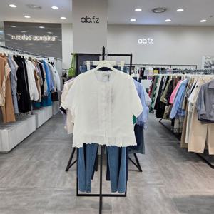 [ab.f.z]AFZ3NB37/여름 노카라 자수 밑단 포인트 귀여운 셔츠_IC