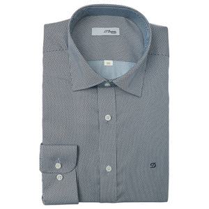 [에스티듀퐁(셔츠)]네이비 기하학 모티브 패턴 일반핏 긴소매 셔츠 SE5FM11LS201SNY