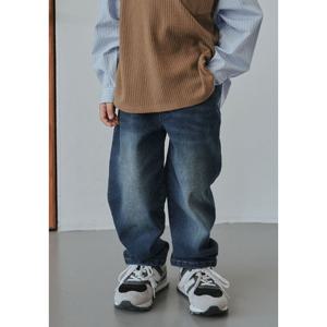 [빈]블루 워싱 데님 배기 팬츠BZ53PT01BU