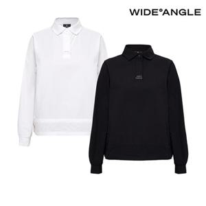 [와이드앵글] WWU25212 여성 TO 루즈핏 우븐 폴로티셔츠