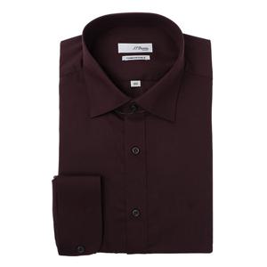 [에스티듀퐁(셔츠)]와인 스트레치 솔리드 슬림핏 긴소매 셔츠 SE5FM22LS756SWN
