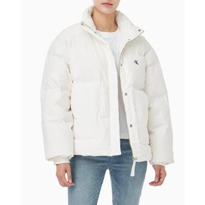 [캘빈클라인 진]여성 CK 숏패딩 스탠드 카라 푸퍼 패딩 아이보리 47D577G (47D577G-VDV)