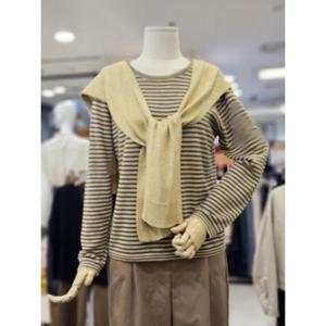 오조크 세이브존01 스트라이프 라운드 숄 긴팔스웨터 HLTFCWR575