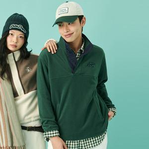 [먼싱웨어]남성 플리스 반집업 티셔츠 딥그린 MQ421PTLO1