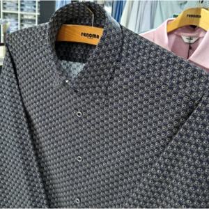 [레노마셔츠]슬림핏/긴소매/면100/더블알 로고 프린트 셔츠 RNFS