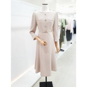 [잇미샤]탈착 카라 벨티드 플레어   원피스 ITP9YOP880