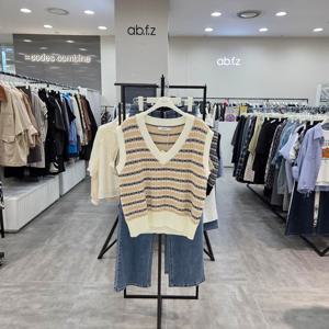 [ab.f.z]AFZ4HW38/브이넥 루즈핏 니트 숏 베스트_IC