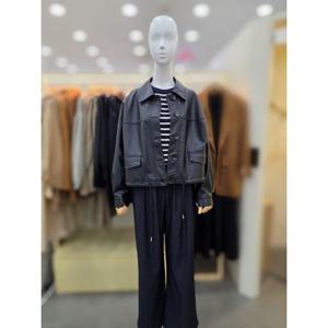 [플라스틱아일랜드]페이크 레더 카라 자켓 PR7XC3L0_DJ