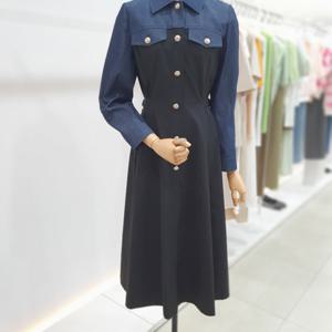 [잇미샤]데님 배색 셔츠 원피스 ITP9YOP840