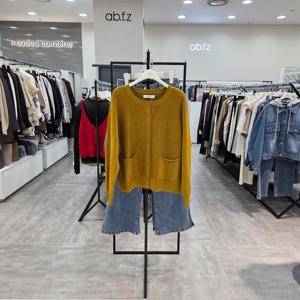 [ab.f.z]AFZ4HY35/라운드 아웃포켓 루즈핏 숏 가디건_IC