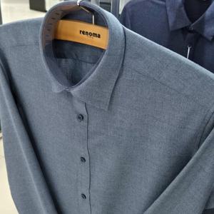 [레노마셔츠]슬림핏/ 보카시 솔리드 기모 긴소매 셔츠 RPFSL1501