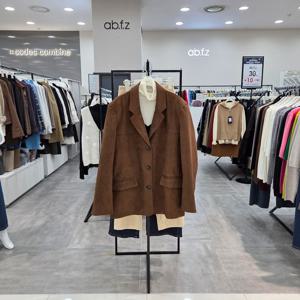 [ab.f.z]ABZ4ZL01/스웨이드 쓰리버튼 오버핏 뒤트임 캐주얼 자켓