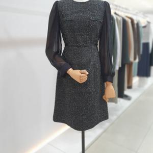 [잇미샤]볼륨 슬리브 트위드 원피스 ITP9YOP300