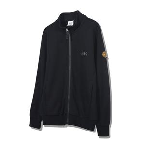 [지프]JO3TZU101 블랙 지프 스몰 자수 로고 포켓 하프넥 집업