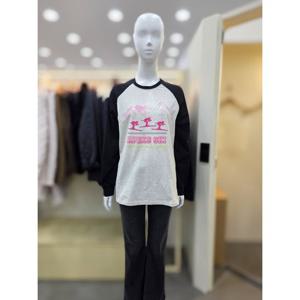 [플라스틱아일랜드]래글런 배색 스키 티셔츠 PQ4CL101_DJ