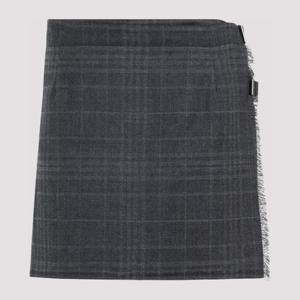 발렌시아가 체크 울 플리츠 미니 스커트 850673TQT01 1240