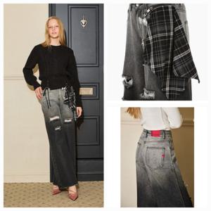 [에고이스트]그런지 체크 헹거치프 데님팬츠 ER4ODP51_DG