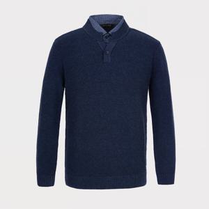 [인디안][광복점]중년 남성 솔리드 이중에리 니트 MIEBP4W9201GL